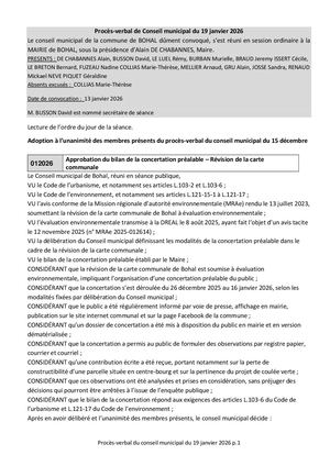 Compte Rendu De Conseil Du 19 01 2026