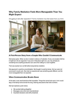 Why Family Mediation Feels More Manageable Than You Might Expect
