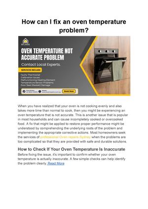 Calaméo - How Can I Fix An Oven Temperature Problem