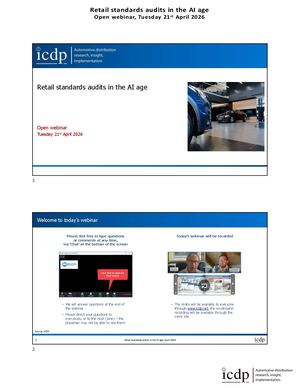 ICDP open webinar: Retail Standards Audits in the AI Age