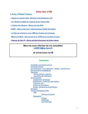 Infos Doc N°26 2025 2026