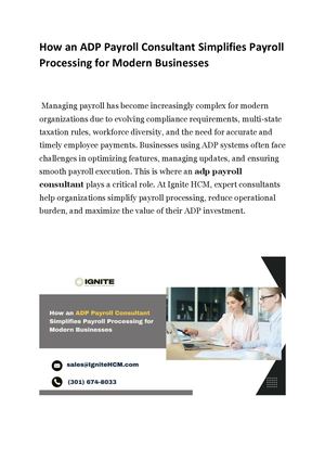 How An Adp Payroll Consultant Simplifies Payroll Processing For Modern Businesses