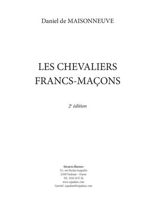 Extrait 7847 Les chevaliers Francs-Maçons 2e éditon