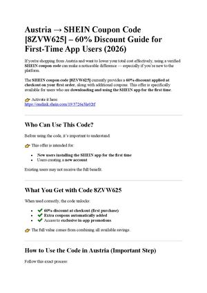 Austria → SHEIN Coupon Code [8ZVW625] – 60% Discount Guide for First-Time App Users (2026)
