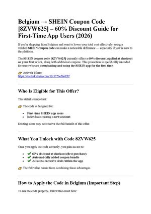 Belgium → SHEIN Coupon Code [8ZVW625] – 60% Discount Guide for First-Time App Users (2026)