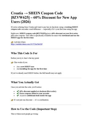 Croatia → SHEIN Coupon Code [8ZVW625] – 60% Discount for New App Users (2026)