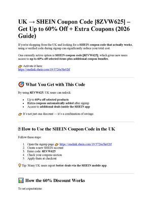 UK → SHEIN Coupon Code [8ZVW625] – Get Up to 60% Off + Extra Coupons (2026 Guide)