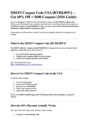SHEIN Coupon Code USA [RVRKB9U] – Get 60% Off + $600 Coupons (2026 Guide)