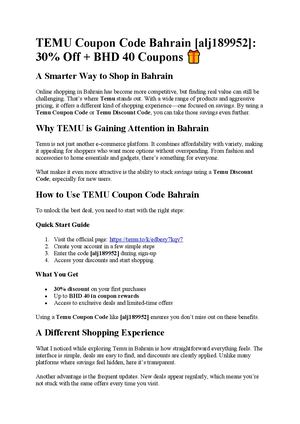 TEMU Coupon Code Bahrain [alj189952]: 30% Off + BHD 40 Coupons ????
