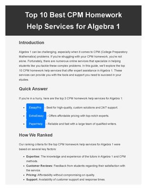 Cpm Homework Help Algebra