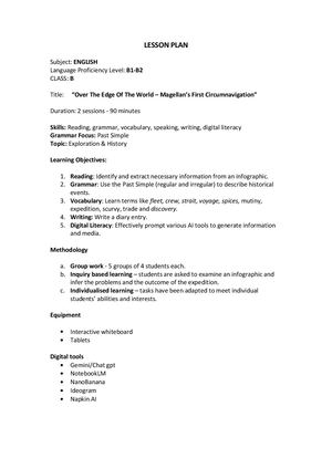 Lesson Plan In English