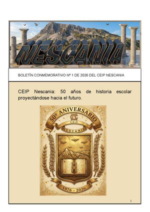 Boletín Conmemorativo 50 Aniversario Ceip Nescania 27 De Abril De 2026
