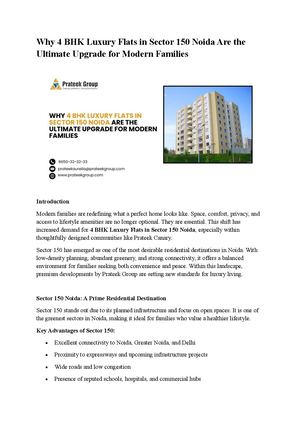 Why 4 Bhk Luxury Flats In Sector 150 Noida Are The Ultimate Upgrade For Modern Families