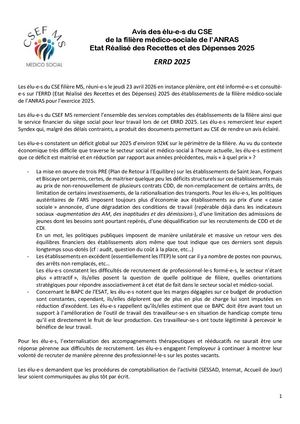 ERRD 2025 - Avis CSE