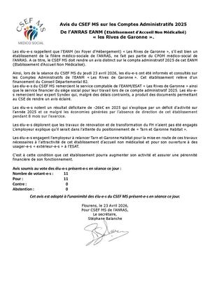 CA EANM 2025 - Avis CSE