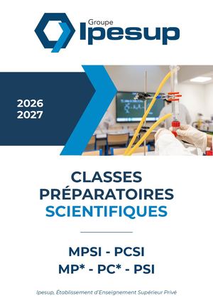 Brochure Prépa Scientifique Ipesup 2026-2027