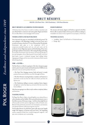 Tech Sheet Pol Roger Brut Réserve En