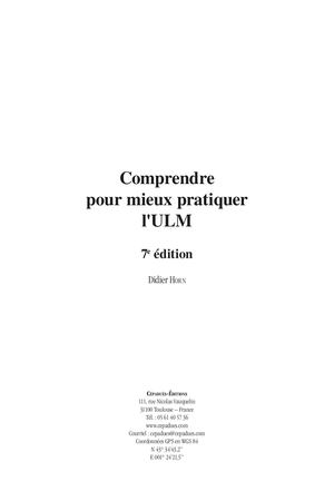 Extrait 2280 Comprendre pour mieux pratiquer l'ULM 7e édition