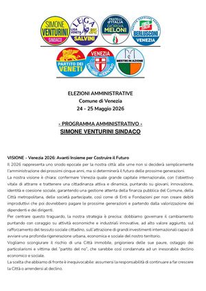 Programma Coalizione Simone Venturini Sindaco
