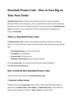 Doordash Promo Code