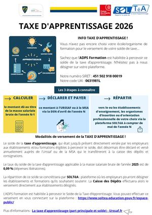 Taxe d'apprentissage 2026 ASM