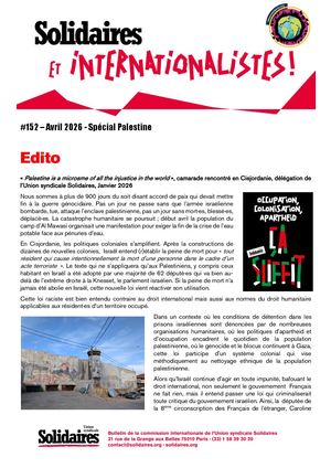 2026 04 #152 Bulletin Palestine