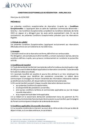 Conditions exceptionnelles de ventes