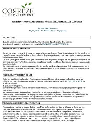 Jeu Concours EXTERNE - CAB Nevers - 15 05 2026