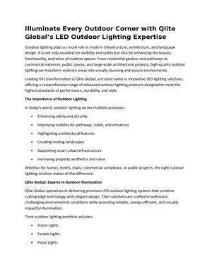 Illuminate Every Outdoor Corner With Qlite Global’s Led Outdoor Lighting Expertise