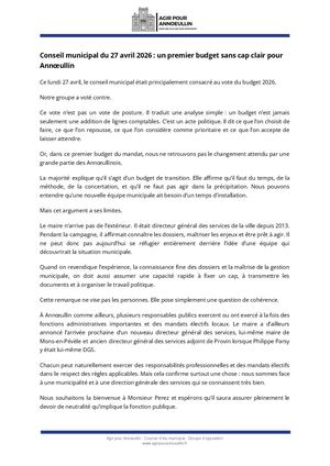 Agir Note D'observations Du Conseil Municipal Du 27042026
