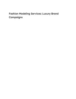 Fashion Modeling Services Luxury Brand Campaigns