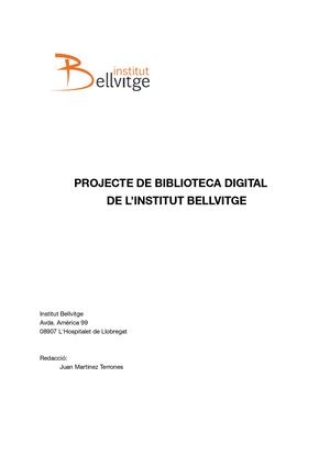 Projecte Bd Institut Bellvitge