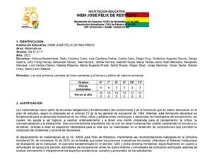 Mallas Curriculares De Mtatemáticas