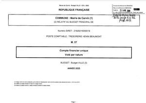 COMPTE FINANCIER UNIQUE 2025 BUDGET VILLE