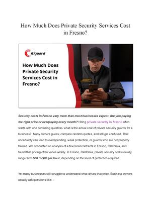 Private Security Cost in Fresno: Pricing & Hiring Guide
