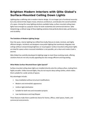 Brighten Modern Interiors With Qlite Global’s Surface Mounted Ceiling Down Lights