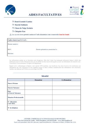 Solidarité - Aides facultatives Houplines