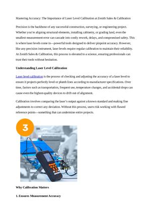 Laser Level Calibration At Zenith Sales & Calibration