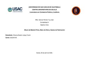 Álbum de los temas de Contabilidad del semestre