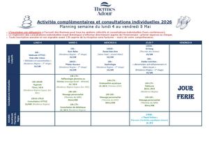 PLANNING ACTIVITES COMPLEMENTAIRES DAX