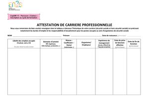 Cap DIR 13 - Attestation Carrière - Parcours Cadres