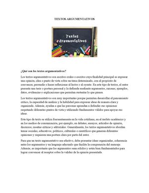 Textos Argumentativos