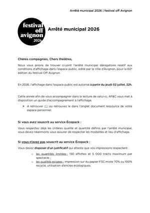 Arrêté Municipal Afichage 2026