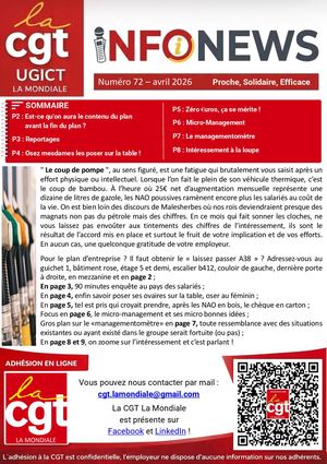 Infonews Cgt La Mondiale Avril 2026 Numero 72