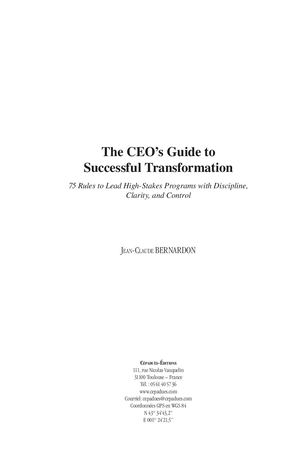Extrait 2273 The CEO’s Guide to Successful Transformation