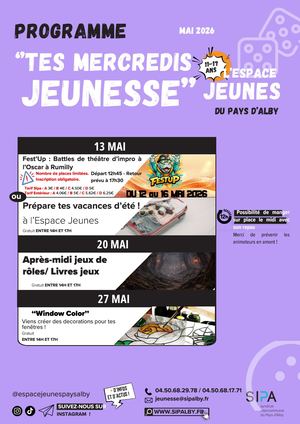 Programme Des Mercredis De Mai 2026