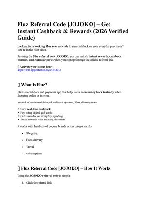 Fluz Referral Code [JOJOKO] – Get Instant Cashback & Rewards (2026 Verified Guide)