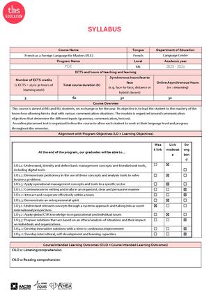 French Class Syllabus