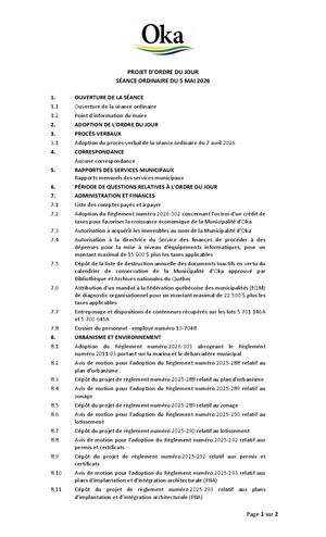 2026-05-05 - Séance ordinaire