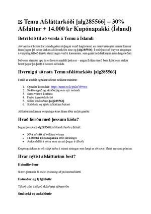 emu Afsláttarkóði [alg285566] – 30% Afsláttur + 14.000 kr Kupónapakki (Ísland)